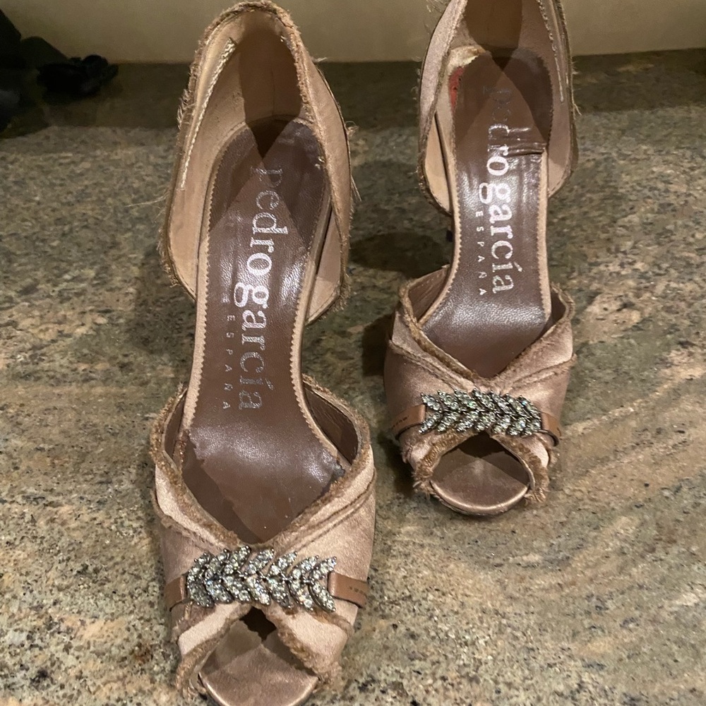 Pedro Garcia evening gold/copper heels
